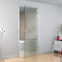 GFFD.S13 Γυάλινη ανοιγόμενη πόρτα 8-10mm,σετ, κλειδαριά WC, τοίχος, χρ.χρώμιο γυαλιστερό(max.90x250cm-45Kg)