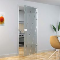 GFFD.S20 Γυάλινη ανοιγόμενη πόρτα 8-10mm,σετ, τοίχος, χρώμα ανοξείδωτο ατσάλι(max.90x250cm-45Kg)