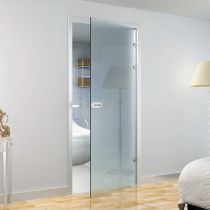 GFFD.S31 Γυάλινη ανοιγόμενη πόρτα 8-10mm,σετ, κλειδαριά WC, τοίχος, χρ.χρώμιο γυαλιστερό(max.90x250cm-45Kg)