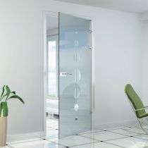 GFFD.S47 Γυάλινη ανοιγόμενη πόρτα 8-10mm,σετ, κλειδαριά, γυαλί-γυαλί, χρ.χρώμιο γυαλιστερό(max.90x250cm-45Kg)