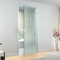 GFFD.S90 Γυάλινη ανοιγόμενη πόρτα 8-10mm,σετ, δεξιά, κλειδ. WC, γυαλί-γυαλί, χρ.ανοξείδ.(max.90x222.5cm-50Kg)
