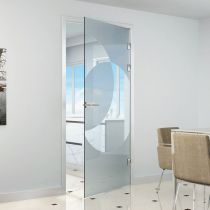 GFFD.S104 Γυάλινη ανοιγόμενη πόρτα 8-10mm,σετ, τοίχος, χρώμα ανοξείδωτο ατσάλι(max.110x227.5cm-50Kg)