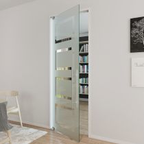 GFFD.S116 Γυάλινη ανοιγόμενη πόρτα UV 10mm,σετ, αριστερή,τοίχος-γυαλί, χρ.ανοξείδ.(max.100x265cm-100Kg)