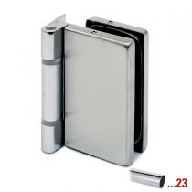 GFFD.123 Μεντεσές γυάλινης ανοιγόμενης πόρτας 8-10mm, χρώμα χρώμιο γυαλιστερό, γυαλί-τοίχος,max 50Kg / 1000mm